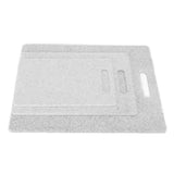 3Pcs Cutting Board Set Imitation Marble Pattern DoubleSided Chopping Board Kitchen Accessory(White )