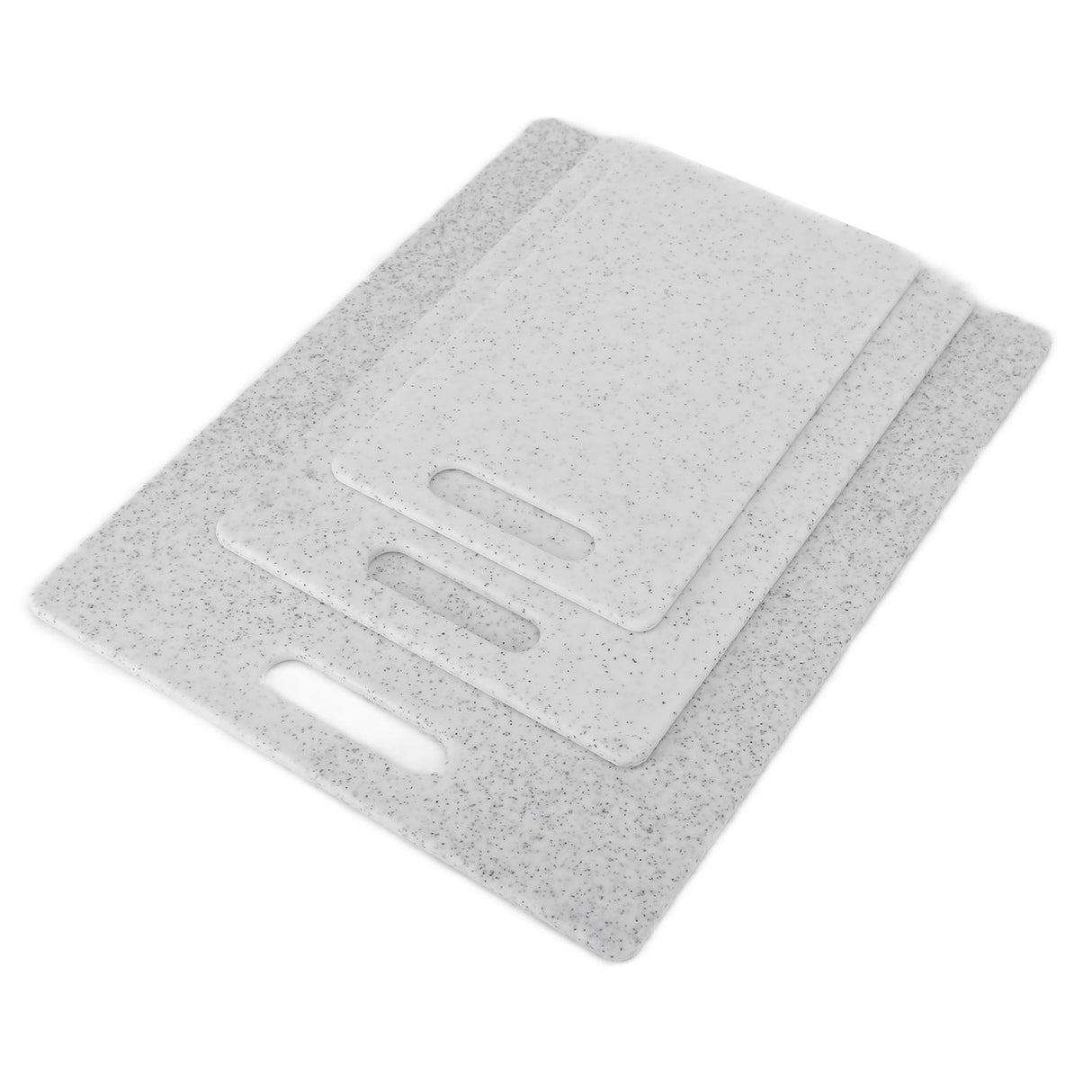 3Pcs Cutting Board Set Imitation Marble Pattern DoubleSided Chopping Board Kitchen Accessory(White )