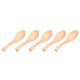 5Pcs Natural Wooden Soup Spoon with Hook The Bowl Hand Polished Japanese Tableware Style Spoon