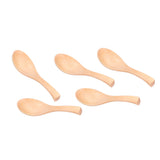 5Pcs Natural Wooden Soup Spoon with Hook The Bowl Hand Polished Japanese Tableware Style Spoon