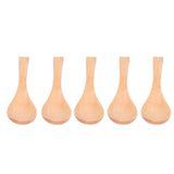 5Pcs Natural Wooden Soup Spoon with Hook The Bowl Hand Polished Japanese Tableware Style Spoon - Close-Up Angle