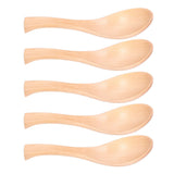 5Pcs Natural Wooden Soup Spoon with Hook The Bowl Hand Polished Japanese Tableware Style Spoon