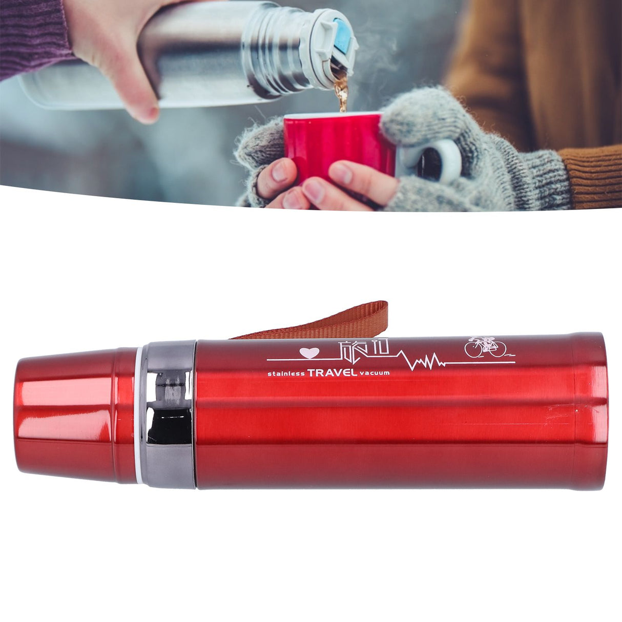 750ml Thermal Cup 304 Stainless Steel Portable Insulated Keep Cold and Hot Water Bottle Outdoor Cycling