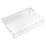 Acrylic Fruit Towel Tray Lightweight Breakfast Cheese Serving Tray with Handles for KTV Hotel - Top-Down View