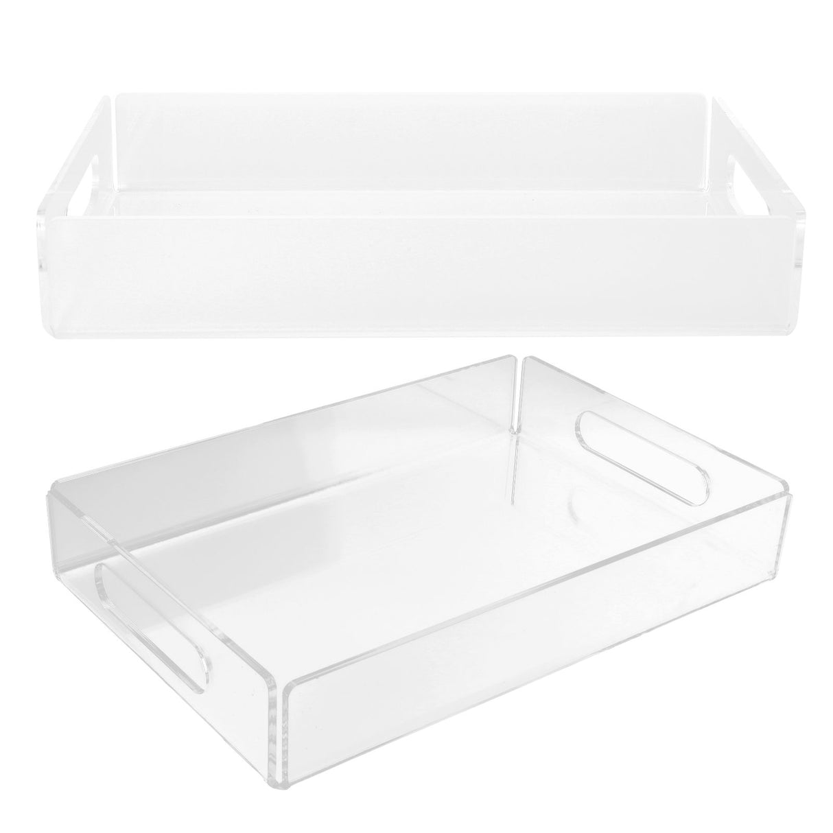 Acrylic Fruit Towel Tray Lightweight Breakfast Cheese Serving Tray with Handles for KTV Hotel