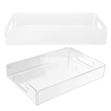 Acrylic Fruit Towel Tray Lightweight Breakfast Cheese Serving Tray with Handles for KTV Hotel