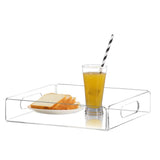 Acrylic Fruit Towel Tray Lightweight Breakfast Cheese Serving Tray with Handles for KTV Hotel - Extra Image