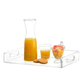 Acrylic Fruit Towel Tray Lightweight Breakfast Cheese Serving Tray with Handles for KTV Hotel - Extra Image