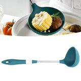 Silicone Cooking Utensils Silicone Stainless Steel Heat Insulation Anti Scalding Comfortable Grip Cooking UtensilsSpoon
