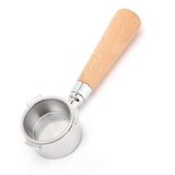 Coffee Bottomless Portafilter Stainless Steel Filter Holder Basket Replacement Tool Coffee Machine Accessory51mm Beech - Rear View