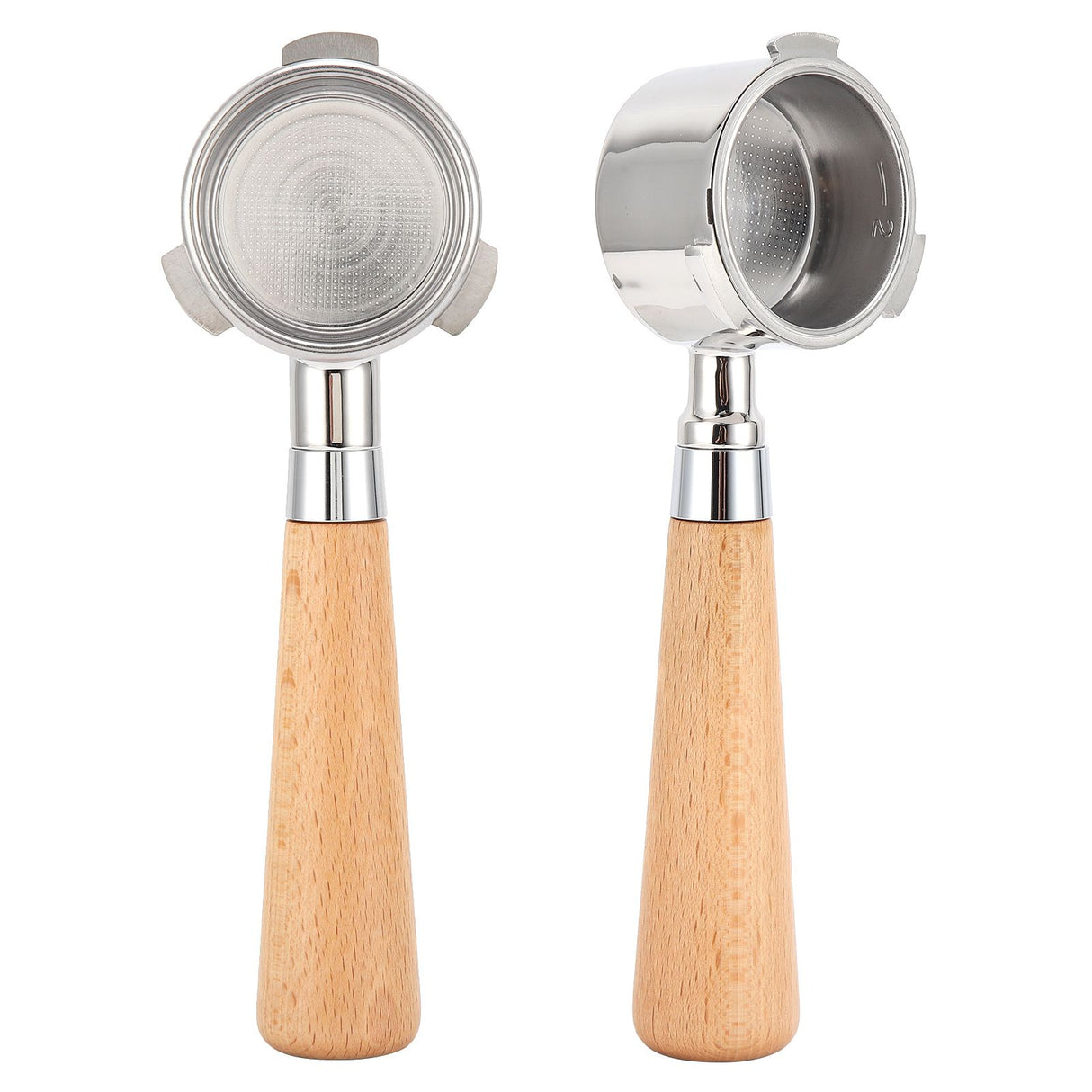Coffee Bottomless Portafilter Stainless Steel Filter Holder Basket Replacement Tool Coffee Machine Accessory54mm Beech