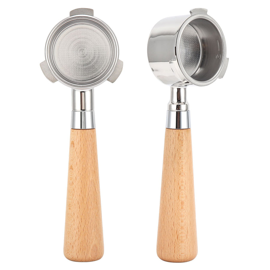 Coffee Bottomless Portafilter Stainless Steel Filter Holder Basket Replacement Tool Coffee Machine Accessory54mm Beech