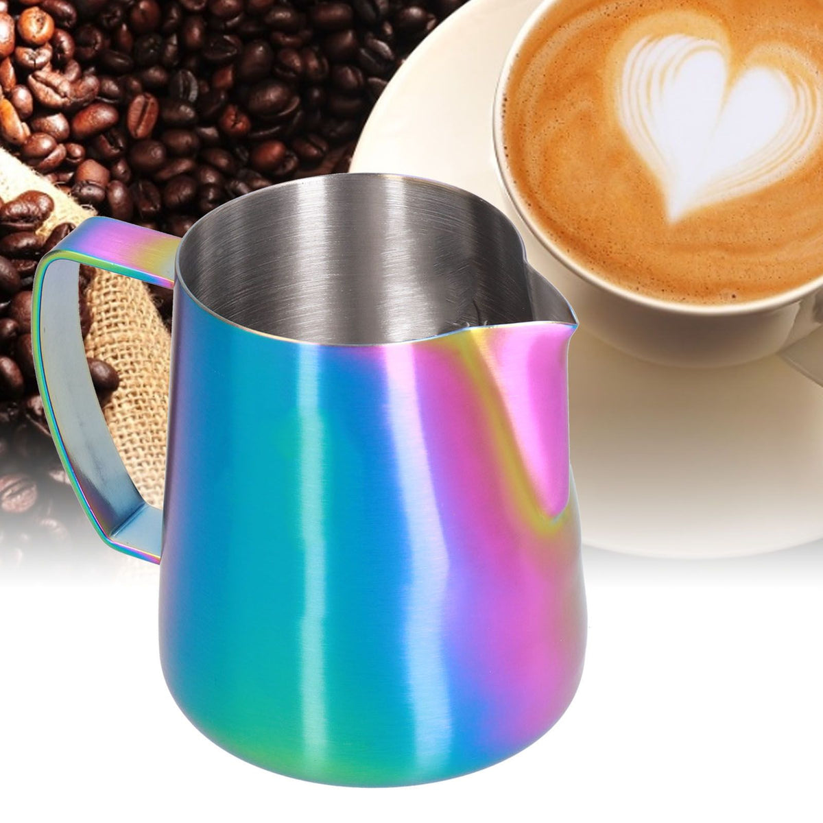 Milk Frothing Pitcher 304 Stainless Steel Milk Jugs Coffee Frothing Pitchers Latte Art Jug for Making Coffee600ml