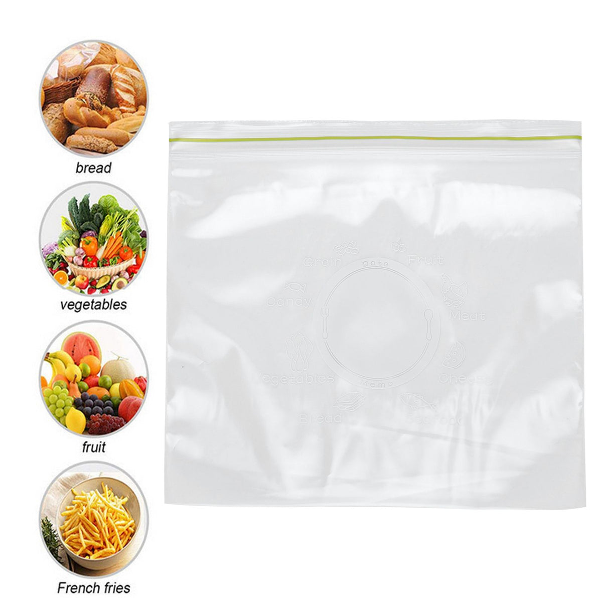 Polyethylene Sealed Preservation Bag Reusable Fresh Keeping Bags for Vegetable Fruit30pcs, 14.4x16cm