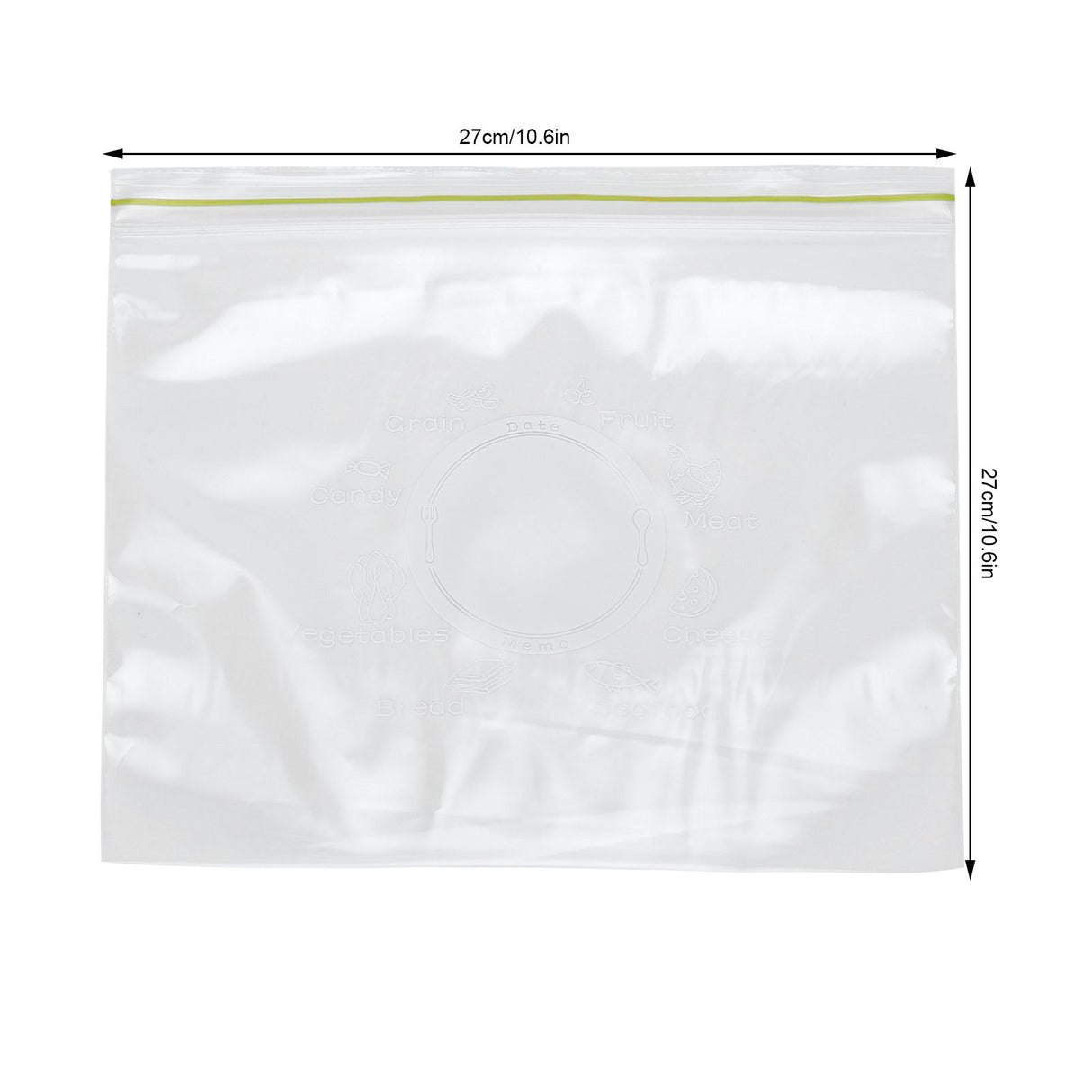 Polyethylene Sealed Preservation Bag Reusable Fresh Keeping Bags for Vegetable Fruit20pcs, 27x27cm /
