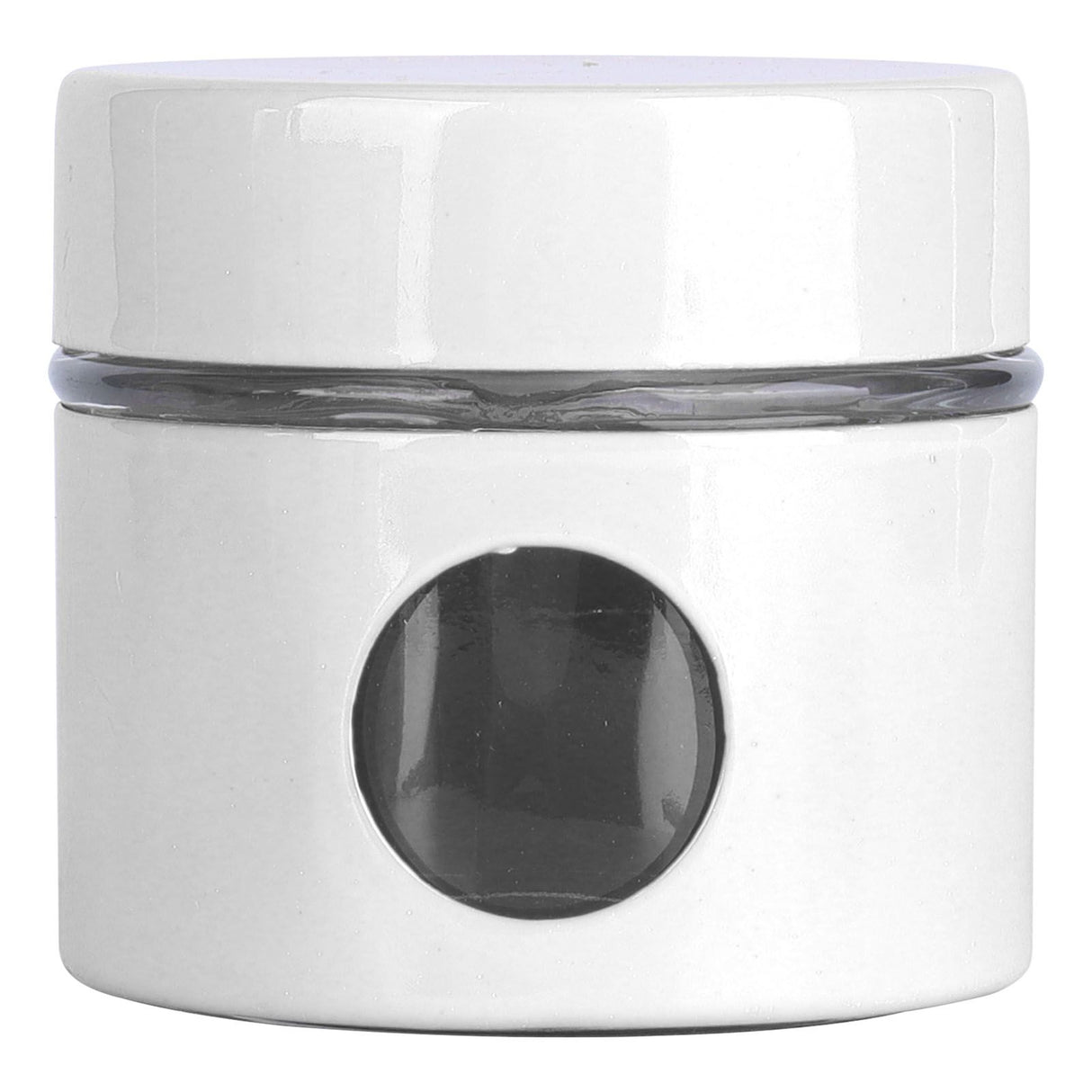 Coffee Bean Container Iron Glass Mini Sealed Jar Kitchen Storage Tank for Beans TeaWhite
