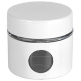 Coffee Bean Container Iron Glass Mini Sealed Jar Kitchen Storage Tank for Beans TeaWhite