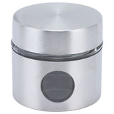Coffee Bean Container Iron Glass Mini Sealed Jar Kitchen Storage Tank for Beans TeaSilver