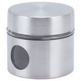Coffee Bean Container Iron Glass Mini Sealed Jar Kitchen Storage Tank for Beans TeaSilver - Top-Down View