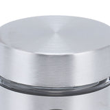 Coffee Bean Container Iron Glass Mini Sealed Jar Kitchen Storage Tank for Beans TeaSilver