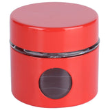 Coffee Bean Container Iron Glass Mini Sealed Jar Kitchen Storage Tank for Beans TeaRed