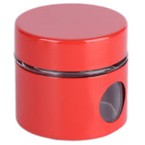 Coffee Bean Container Iron Glass Mini Sealed Jar Kitchen Storage Tank for Beans TeaRed - Top-Down View