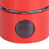 Coffee Bean Container Iron Glass Mini Sealed Jar Kitchen Storage Tank for Beans TeaRed