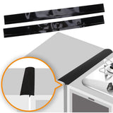 2Pcs 25in Black Stove Counter Cover Silicone Oil‑Proof Stain‑Proof Stove Gap Filler for Restaurant Kitchen - Extra Image