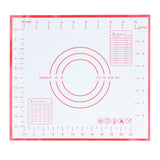 Baking Mat Silicone Non Slip Heat Resistant Dough Mat with Scale for Home Kitchen 29x26cmRed