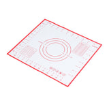 Baking Mat Silicone Non Slip Heat Resistant Dough Mat with Scale for Home Kitchen 29x26cmRed - Top-Down View