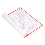 Baking Mat Silicone Non Slip Heat Resistant Dough Mat with Scale for Home Kitchen 29x26cmRed - Rear View