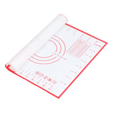 Baking Mat Silicone Non Slip Heat Resistant Dough Mat with Scale for Home Kitchen 29x26cmRed - Low Angle