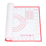 Baking Mat Silicone Non Slip Heat Resistant Dough Mat with Scale for Home Kitchen 29x26cmRed