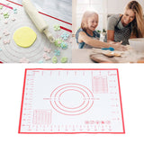 Baking Mat Silicone Non Slip Heat Resistant Dough Mat with Scale for Home Kitchen 29x26cmRed