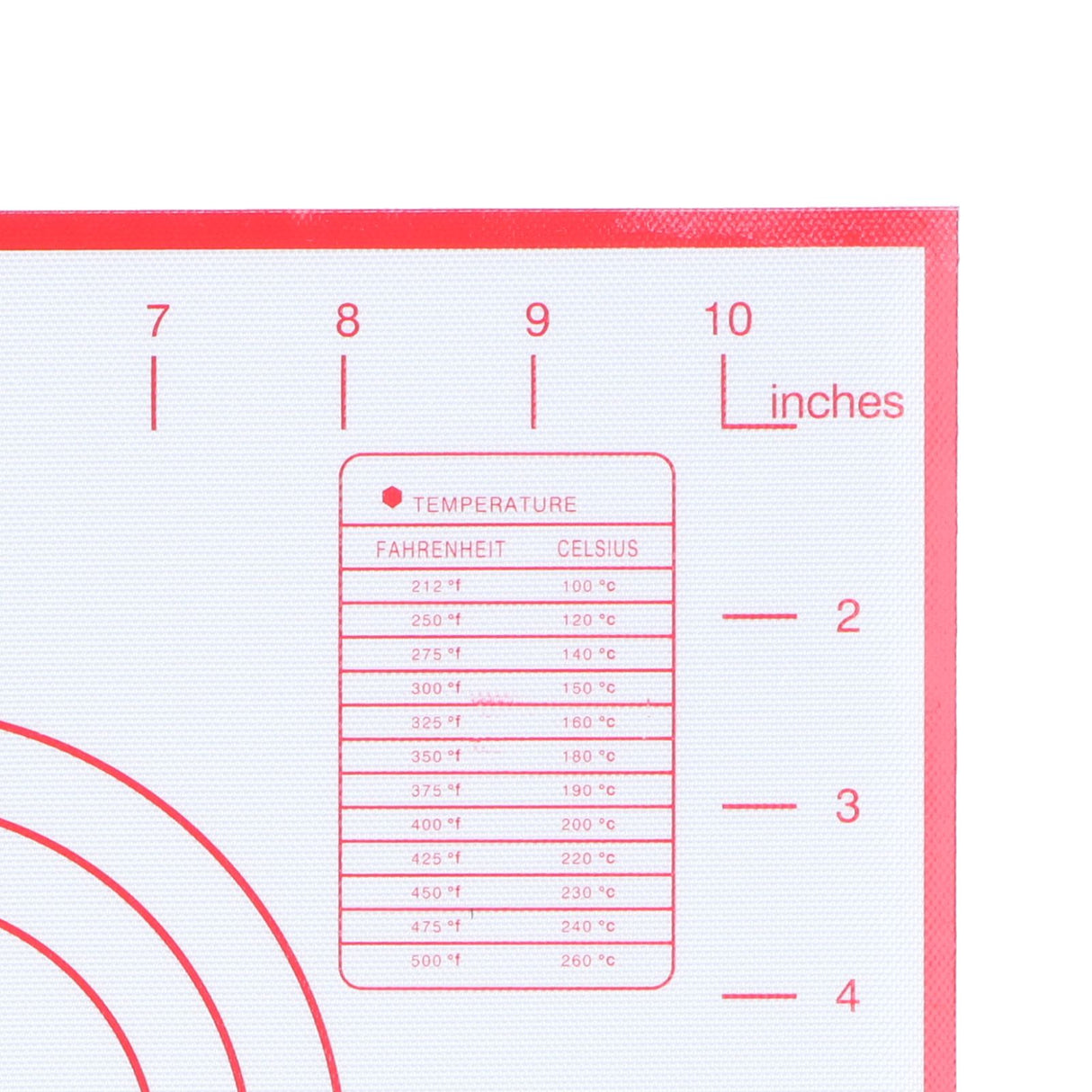 Baking Mat Silicone Non Slip Heat Resistant Dough Mat with Scale for Home Kitchen 29x26cmRed