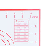 Baking Mat Silicone Non Slip Heat Resistant Dough Mat with Scale for Home Kitchen 29x26cmRed