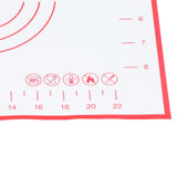 Baking Mat Silicone Non Slip Heat Resistant Dough Mat with Scale for Home Kitchen 29x26cmRed