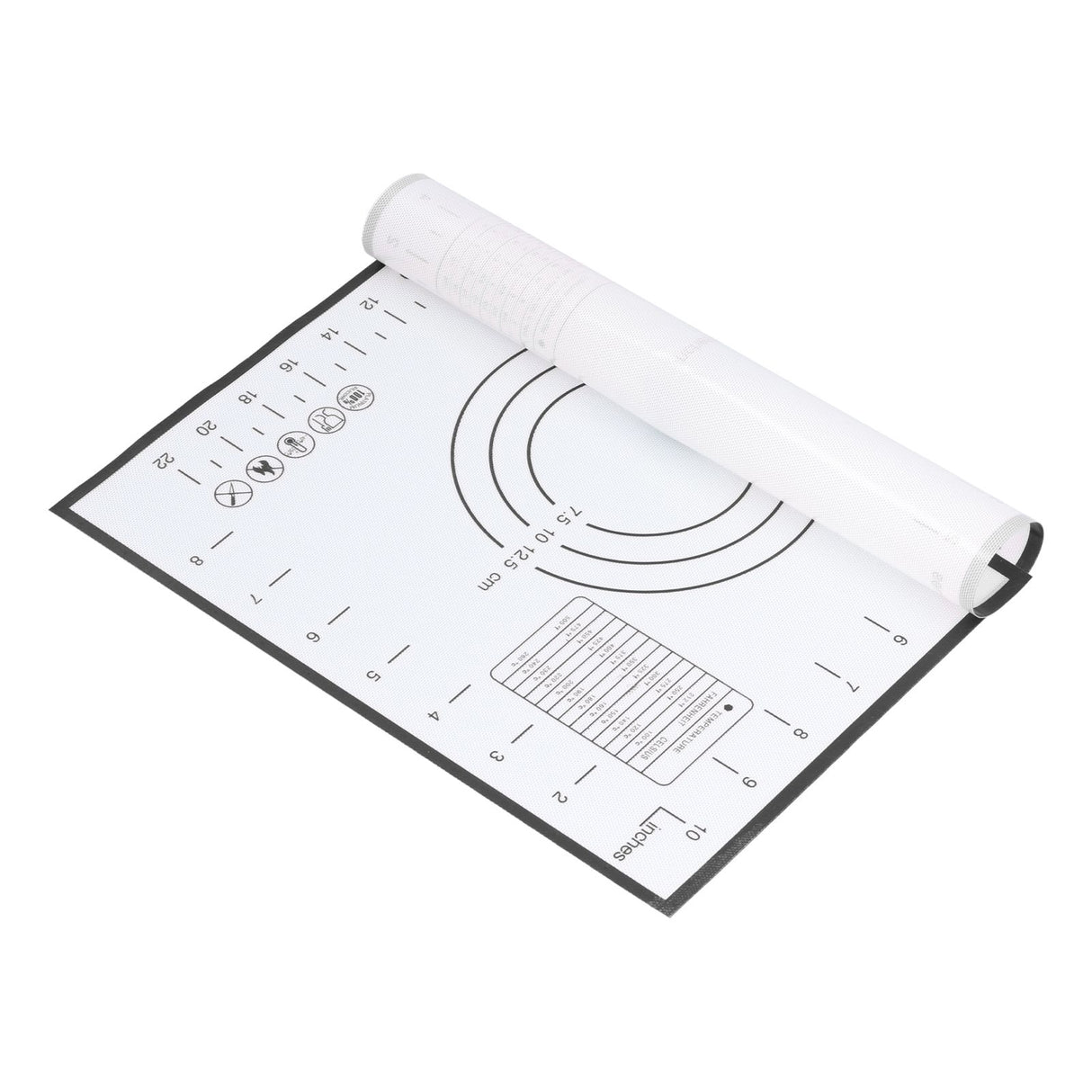 Baking Mat Silicone Non Slip Heat Resistant Dough Mat with Scale for Home Kitchen 29x26cmBlack