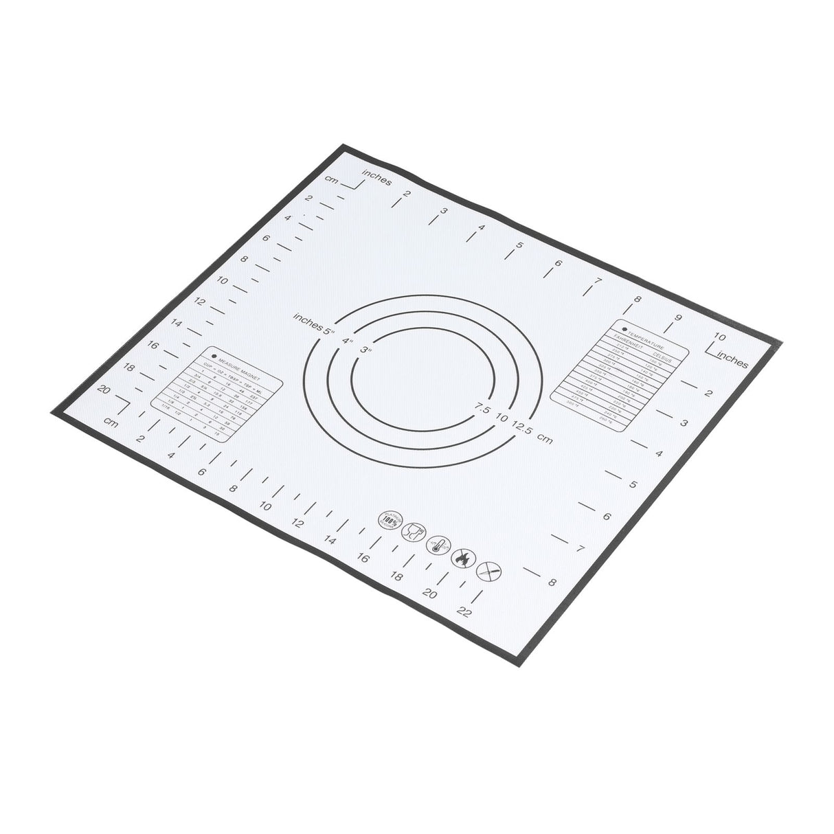 Baking Mat Silicone Non Slip Heat Resistant Dough Mat with Scale for Home Kitchen 29x26cmBlack