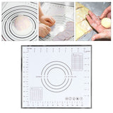 Baking Mat Silicone Non Slip Heat Resistant Dough Mat with Scale for Home Kitchen 29x26cmBlack