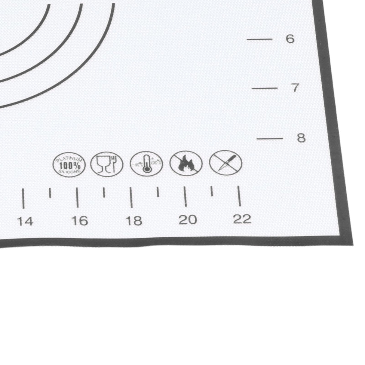 Baking Mat Silicone Non Slip Heat Resistant Dough Mat with Scale for Home Kitchen 29x26cmBlack