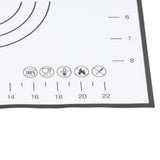 Baking Mat Silicone Non Slip Heat Resistant Dough Mat with Scale for Home Kitchen 29x26cmBlack
