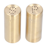 2pcs Spice Jar Stainless Steel Seasoning Bottle Salt and Pepper Shaker Kitchen ToolGolden - Side View