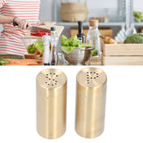 2pcs Spice Jar Stainless Steel Seasoning Bottle Salt and Pepper Shaker Kitchen ToolGolden - Extra Image