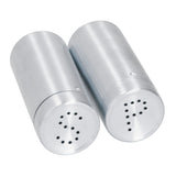 2pcs Spice Jar Stainless Steel Seasoning Bottle Salt and Pepper Shaker Kitchen ToolStainless Steel Color - Close-Up Angle