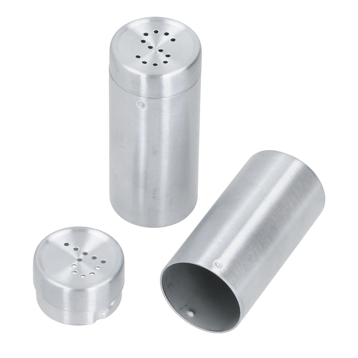 2pcs Spice Jar Stainless Steel Seasoning Bottle Salt and Pepper Shaker Kitchen ToolStainless Steel Color