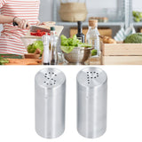 2pcs Spice Jar Stainless Steel Seasoning Bottle Salt and Pepper Shaker Kitchen ToolStainless Steel Color