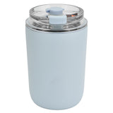 280ml Coffee Cup Household Portable Large Capacity Silicone Stainless Steel Vacuum Flask for Birthday GiftBlue