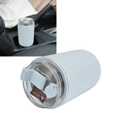 280ml Coffee Cup Household Portable Large Capacity Silicone Stainless Steel Vacuum Flask for Birthday GiftBlue