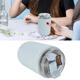 280ml Coffee Cup Household Portable Large Capacity Silicone Stainless Steel Vacuum Flask for Birthday GiftBlue - Extra Image